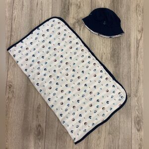 Ahoy Matey Blanket And 0-6 Month Bucket Hat